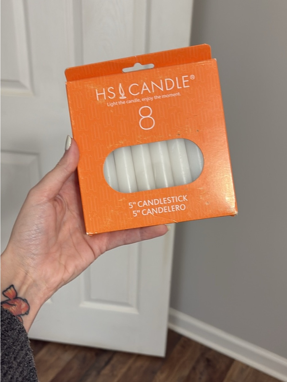 H & Candle White 8-Pack 5" Candlesticks -